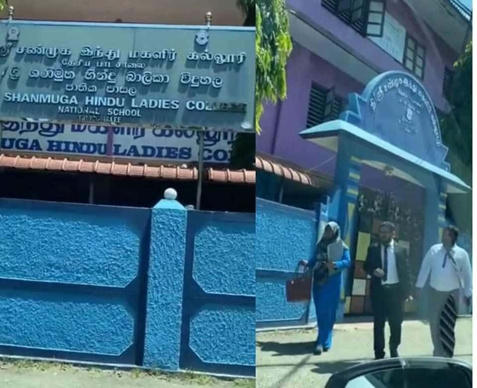ஆசிரியை பஹ்மிதா ஷண்முகா இந்துக் கல்லூரிக்கு ஹபாயாவோடு விஜயம்